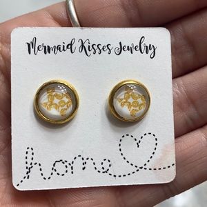 Yellow rose Texas stud earrings